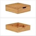 Produktbild: Relaxdays Schubladenbox Bambus Natur 1 Einschub 10 cm x 29,5 cm x 30 cm 2,4 kg