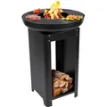 Produktbild: BBQ Collection 3in-1 Feuerschale mit Grillrost - Feuerkorb 61 x 90 cm - Outdoor Küche mit Teppanyaki und BBQ Grillplatte - Plancha BBQ mit Holzlag... - Schwarz
