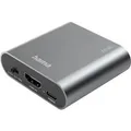 Produktbild: Hama HDMI-Audio-Extractor AE90 HDMI zu Audio Toslink 3,5-mm-Klinke Silber