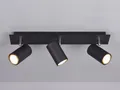 Produktbild: Schwenkbarer Deckenstrahler mit 3 LEDs für Wohnraum, Schlafzimmer & Büro schwarz