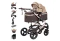 Produktbild: Daliya® Kombi-Kinderwagen BAMBIMO 2in1 Kinderwagen & Buggy, Babywanne und Sportsitz, Alu-Rahmen, (Grundausstattung für Babys, 9-tlg), Großer Einkaufskorb, Federung, weiche Matratze, Belüftungssystem