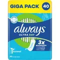 Produktbild: always Damenbinden Ultra Day Normal, Größe 1, geruchsneutralisierend, ohne Flügel, 40 Stück