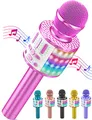 Produktbild: Karaoke Mikrofon Kinder, Drahtloses Bluetooth Mikrofon mit LED, Geschenke Mädchen 3-12 Jahre, Tragbares Karaoke Maschine zum Singen, Mikrofonspielzeug für Kinder Geburtstagsfeier (Rosa)