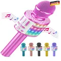 Produktbild: Karaoke Mikrofon Rosa Bluetooth Lautsprecher Spielzeug für Kinder 2 in 1