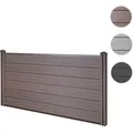Produktbild: WPC-Sichtschutz Sarthe, Windschutz Zaun, WPC-Pfosten ~ Basiselement niedrig, 1,95m braun