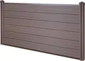 Produktbild: WPC-Sichtschutz Sarthe, Windschutz Zaun, WPC-Pfosten Basiselement niedrig, 1,95m braun