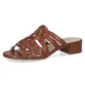 Produktbild: Caprice Damen Sandale mit Absatz aus Leder, Braun (Cognac Nappa), 36