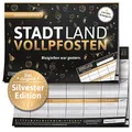 Produktbild: DENKRIESEN – Stadt Land VOLLPFOSTEN® Silvester Edition | Stadt Land Fluss Spiel | Partyspiel für Silvester & Erwachsene | A5 Spielblock | Familienspiel & Geschenkidee für deine Silvesterparty