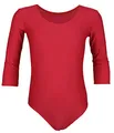 Produktbild: Aquarti Mädchen Body 3/4 Arm Ballett Trikot, Farbe: Rot, Größe: 134