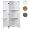 Produktbild: Paravent T752, Trennwand Raumteiler mit Regalböden 170x125cm, Shabby Look ~ weiß/weiß