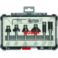 Produktbild: Bosch Fräser-Set 6-teilig 8mm Schaft 2607017469 Nutfräser Bündigfräser etc.