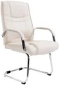 Produktbild: CLP XXL-Freischwinger Attila I gepolsterter Besucherstuhl mit Kunstleder-Bezug I Bis 180 kg belastbar, Farbe:Creme