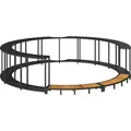 Produktbild: vidaXL Whirlpool-Umrandung mit Stauraum Holztreppe Schwarz Poly Rattan