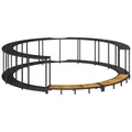 Produktbild: vidaXL Whirlpool-Umrandung mit Stauraum Holztreppe Schwarz Poly Rattan, Spa-Umrandung, Poolverkleidung, Whirlpoolumrandung Rund, Poolumrandung