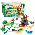 Produktbild: BRIO World Dinosaurier Deluxe Set 45-tlg. Zugset Holzeisenbahn ab 3 Jahren