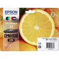 Produktbild: Epson Original Orangen Claria 33 Multipack extra große Tintenpatrone – 5 Farben: Patronen: Schwarz, Cyan, Magenta, Photo Schwarz, Gelb – 1 x 6,4 ml, 4 x 4,5 ml