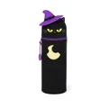 Produktbild: LEGAMI - Kawaii 2-in-1-Schultasche Halloween 2025 aus weichem Silikon, Black Kitty, Tisch-Stifthalter, Reißverschluss, Stifte, Buntstifte, Filzstifte, H 20 cm