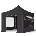 Produktbild: TOOLPORT  3x3m Stahl Faltpavillon, inkl. 4 Seitenteile, schwarz - (600108)