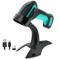 Produktbild: Tera Pro 3 in 1 Extreme Leistung Barcodescanner Kabellos QR 2D 1D Bluetooth Kabellos 2,4G & Kabelgebunden USB-C Industriell 1D Barcode Scanner 2500mAh Exzellente Fallfestigkeit mit Ständer 8100 Blau