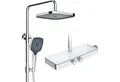 Produktbild: Rainsworth Duschsystem mit Thermostat und Glasablage, 3 Strahlart(en), 26x26 cm