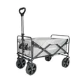 Produktbild: Kirkjubøur® Edda Faltbarer Bollerwagen 90 x 52 x 55 cm, Handwagen für bequem Transport mit 100 Liter Volumen, belastbar bis 110 kg und 360° drehbaren Vorderreifen (Grau)