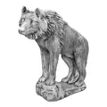 Produktbild: gartendekoparadies.de Imposante Wolf Statue, Steinfigur, H. 82 cm, 125 kg, Grau, frostsicher aus Steinguss für Außenbereich