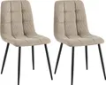 Produktbild: CLP 2er Set Esszimmerstuhl Tilde gepolstert mit Rückenlehne bis 150 kg belastbar,taupe Cord