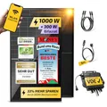 Produktbild: Solakon 1000W Balkonkraftwerk - Balkonkraftwerk 800W komplett Steckdose - neuester 800 Watt Wechselrichter - Solaranlage Komplettset, 500W bifaziale Solarmodule inkl Zubehör - 5m Kabel, Ohne Halterung