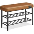 Produktbild: Vasagle Schuhbank EKHO, schwarz / braun, aus Metall, 2 Ebenen für 8 Paar, 80 x 50 x 30cm