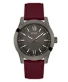 Produktbild: GUESS Herren Analog Quarz Uhr mit Lederband GW0628G4, Rot/Gunmetal/Gunmetal, Klassisch