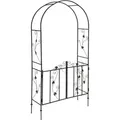 Produktbild: Dema - Dekorativer Metall Rosenbogen Rosenspalier Rankbogen Rankhilfe Torbogen mit Tor