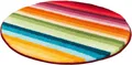 Produktbild: MEUSCH Badematte Funky, Höhe 18 mm, rutschhemmend beschichtet, fußbodenheizungsgeeignet, Kunstfaser, rund, Badteppich, modernes Streifen Design, waschbar