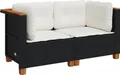 Produktbild: vidaXL Garten-Ecksofas mit Kissen 2 Stk. Schwarz Poly Rattan