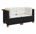 Produktbild: vidaXL Loungesofa Garten-Ecksofas mit Kissen 2 Stk. Schwarz Poly Rattan, 2 Teile