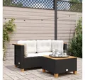 Produktbild: vidaXL Gartenlounge-Set, Garten-Ecksofas mit Kissen 2 Stk. Schwarz Poly Rattan