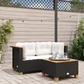 Produktbild: Garten-Ecksofas mit Kissen 2 Stk. Schwarz Poly Rattan