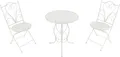 Produktbild: AXI Eloise Bistroset 3-teilig aus Metall Gestanzt in Weiß | Bistrotisch mit 2 Stühlen | Bistro Gartenmöbel Set für Garten / Balkon / Terrasse | Balkonset / Sitzgruppe
