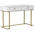 Produktbild: Konsolentisch Schreibtisch WESTPORT Weiß / Gold 115 cm 50 cm mit Stauraum