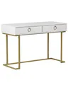 Produktbild: Moderner, rechteckiger Konsolentisch weiß/ gold mit Metallgestell Westport