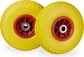Produktbild: relaxdays 4 x Sackkarrenrad PU 3.00-4 gelb-rot