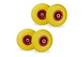 Produktbild: relaxdays Sackkarren-Rad 4 x Sackkarrenrad PU 3.00-4 gelb-rot