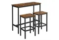Produktbild: VASAGLE Bartisch Bartisch-Set, Stehtisch(100x40x90cm) mit 2 Barhockern