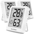 Produktbild: Hygrometer Thermometer Innen Digital Vaikby 3 Stück- Luftfeuchtigkeitsmesser & Raumthermometer, Hohe Präzision, Einfach abzulesen, Energiesparend, für Innenräume wie Wohnzimmer, Schlafzimmer, Büro