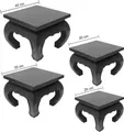 Produktbild: Opiumtisch Opium Tisch Beistelltisch Massiv Holz Couchtisch Nachttisch Hocker, Farbe:Dunkelbraun, Größe:25x25x20cm (LxBxH)