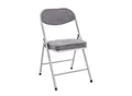 Produktbild: Klappstuhl HAKU, ohne Armlehnen, Sitz- und Rückenpolster, Bezug Textilgewebe grau, B 470 x T 530 x H 790 mm, Stahl alugrau, 4 Stück