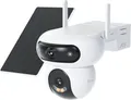 Produktbild: EZVIZ HB90x Smart Outdoor Überwachungskamera, 2K Dual Lens 360° Winkel, 10400mAh Batteriebetrieben, mit Solarpanel, kontinuierliche Überwachung ohne WLAN, Farbnachtsicht