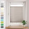 Produktbild: Sonello Plissee Klemmfix ohne Bohren 60cm x 160cm Braun Faltrollo Plisseerollo Jalousie für Tür & Fenster Blickdicht Sichtschutz Sonnenschutz Fertifplissee Rollo