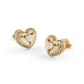Produktbild: GUESS Schmuck Damen-Ohrringe Ohrstecker Herz Pave Goldfarben JUBE05551JWYGT/U