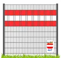 Produktbild: zaunzu Sichtschutzstreifen Österreich für Doppelstabmatten Volle Streifenbreite, (1 Set, PP Laserstreifen Zaun), Österreich Landesfarbe
