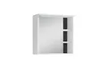 Produktbild: byLIVING Badezimmer Spiegelschrank Wellness mit LED-Beleuchtung & Steckdose/Moderner, 1-türiger Spiegel Hängeschrank in Melamin weiß/Wandschrank mit Spiegeltür/B 60, H 61, T 28 cm